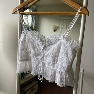 White eyelet Crop top.